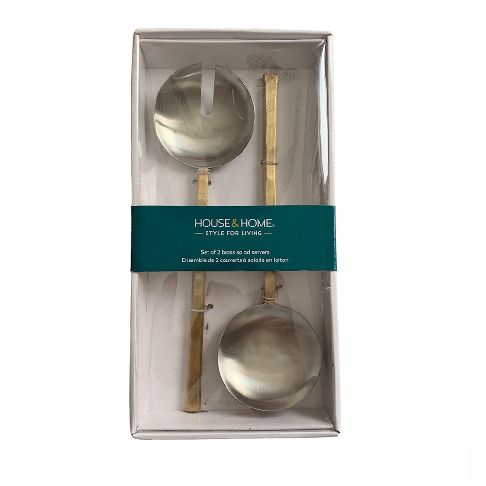❤️❤️❤️House&Home set of 2 brass salad servers NEW❤️❤️❤️